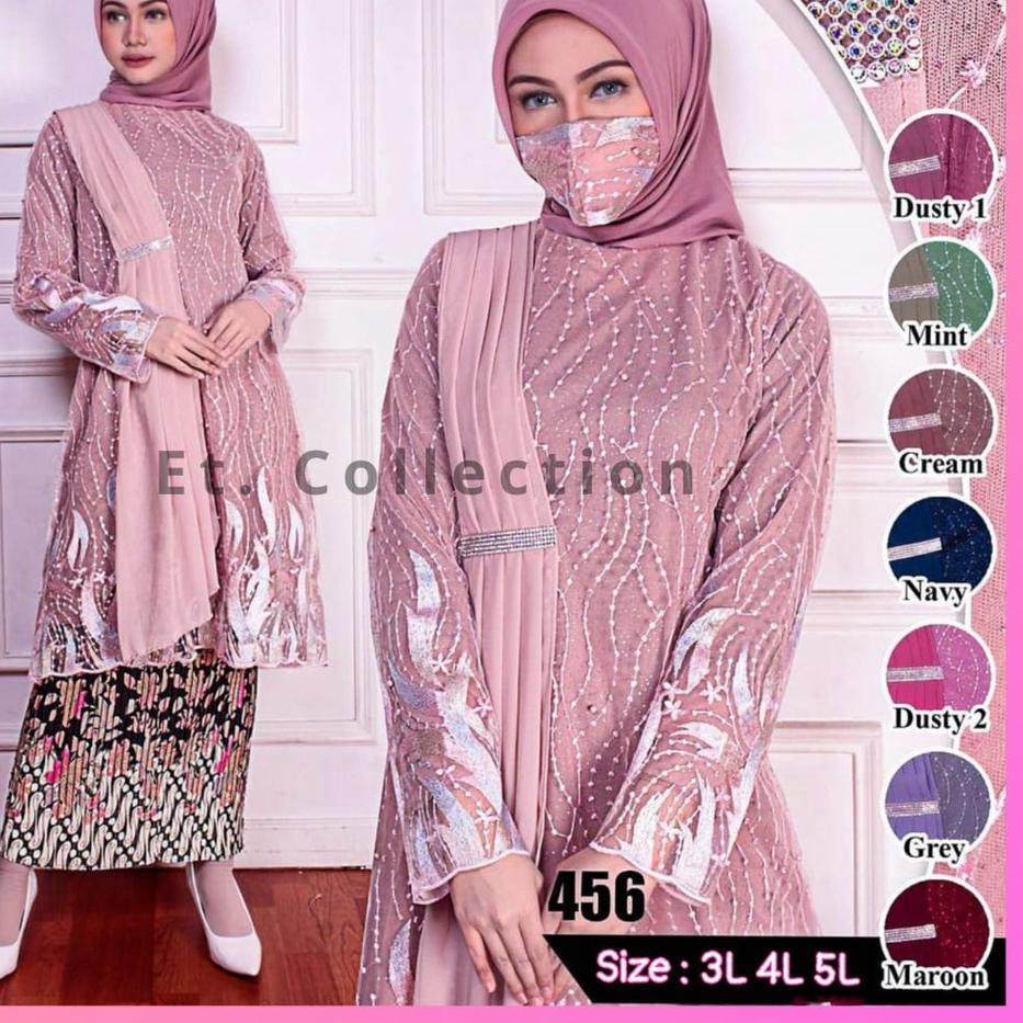 ➳ Kebaya Tunik Selendang Jumbo - Dress Pesta - Kebaya Modern (Free Hijab) ☄