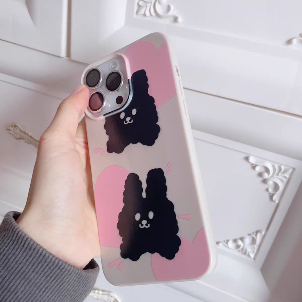 Ins Kelinci Siluet Cocok Untuk Iphone14 14pro 14plus 13 13pro 13prm13mini iPhone 11 12mini 7Plus 8Plus Xr XS 13 12 Pro Max Empat Sudut Casing Ponsel Tahan Guncangan