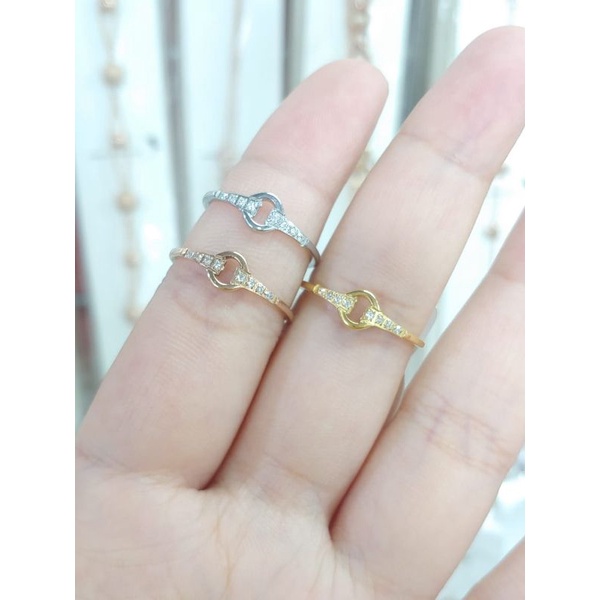 cincin permata fashion titanium anti karat anti luntur