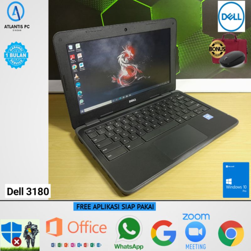 Laptop Dell 3180 RAM 4/128GB Windows 10 SIAP PAKAI 