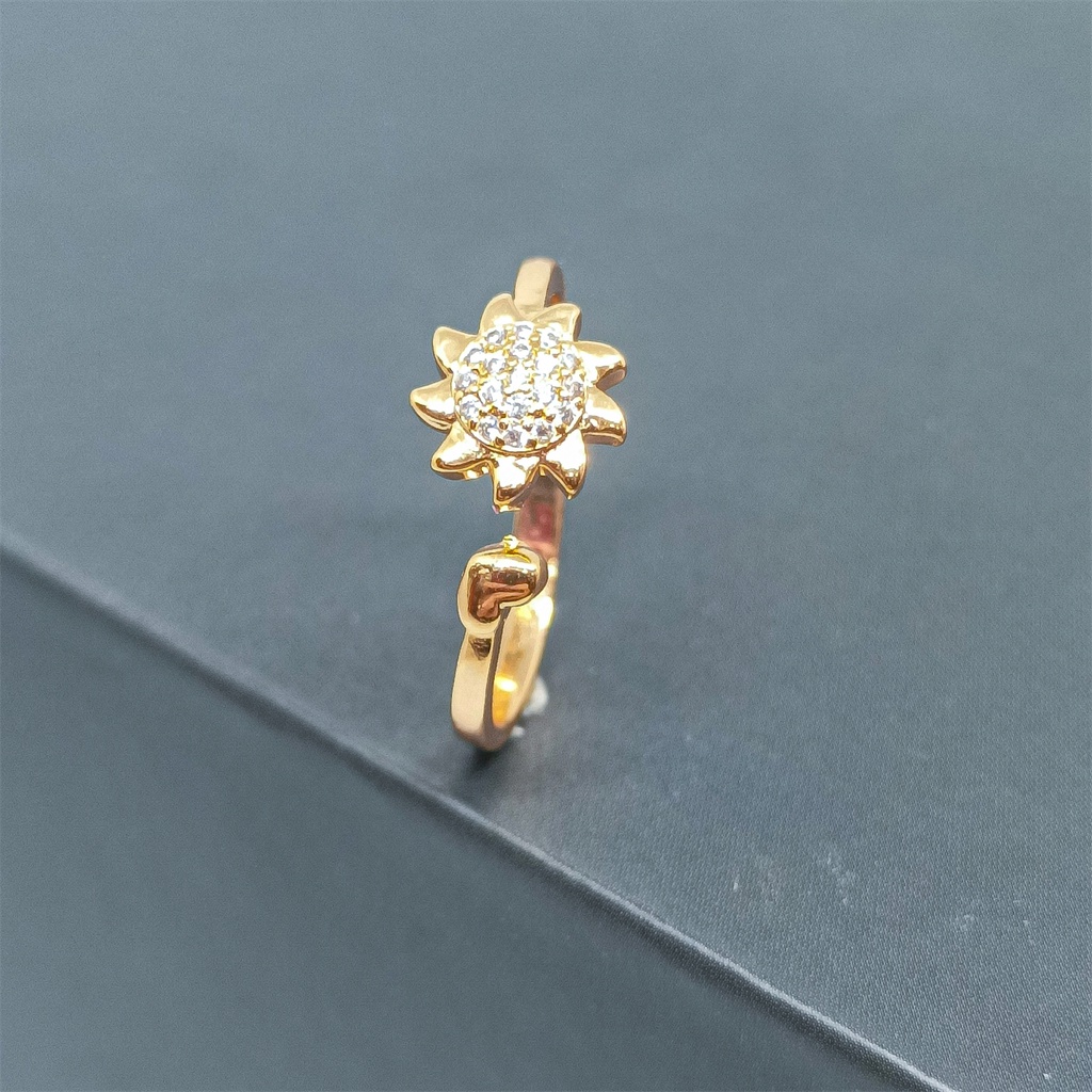 Zircon Cincin Cantik cinta Wanita fashionxuping perhiasan lapis Emas 24k Gold