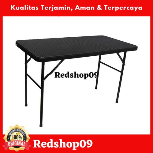 Krisbow Meja Lipat Rotan 122 Cm - Hitam