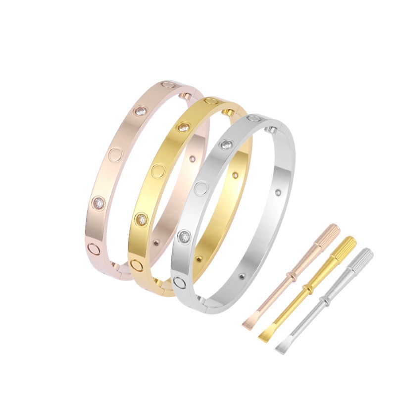 Ready Stock Pria Wanita Gaya Yang Sama Pasangan Pria Wanita Gaya Yang Sama Gelang Generasi Kelima Titanium Steel Gelang Eropa Amerika Fashion Pop