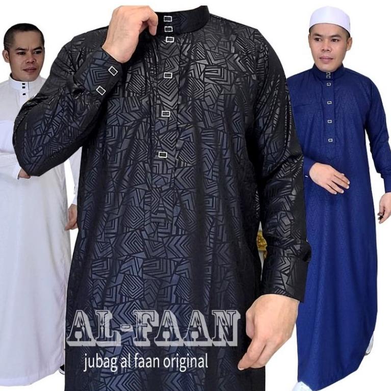 Booming Gamis Pria Jubah Pria Jubah Motif Embos Gamis Pria Dewasa Alfaan