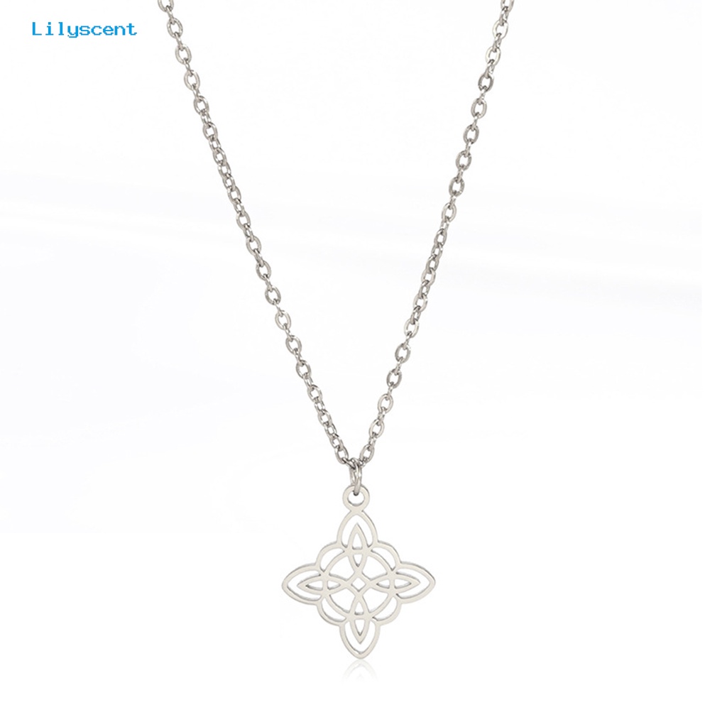 [LS] Liontin Kalung Vintage Temperamen Geometris Electroplating Adjustable Wanita Wanita Square Motif Lingkaran Konsentrik Hadiah Perhiasan Untuk Pacaran