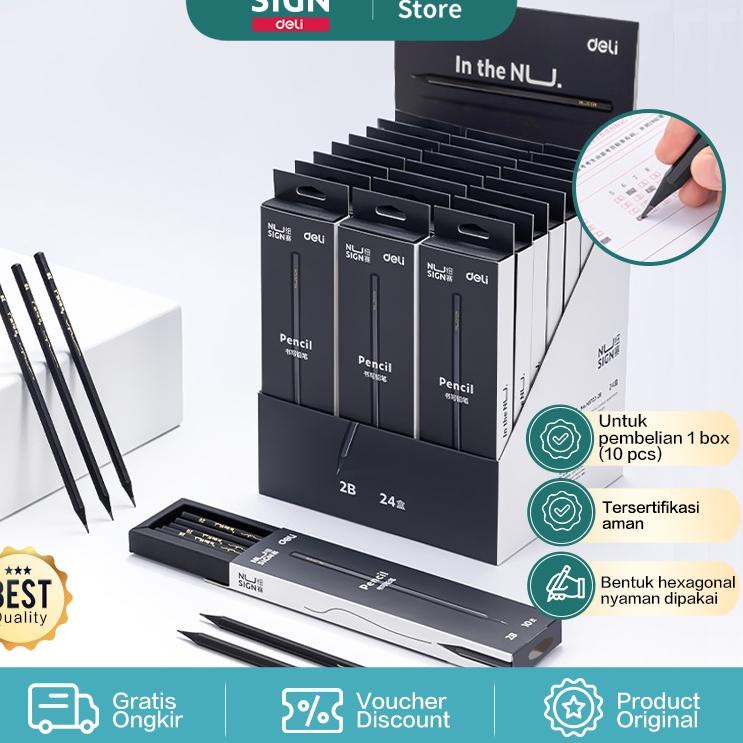 

Super Korting Nusign 2B Pencil / Pensil 2B Design Elegan Nyaman Di Genggam 10 Pcs NS722-2B