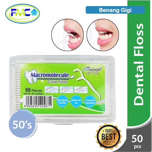 Benang Gigi Tusuk Dental Floss Terbaik Pembersih Plak Noda Sisa Makanan 50 Pcs Higienis Murah