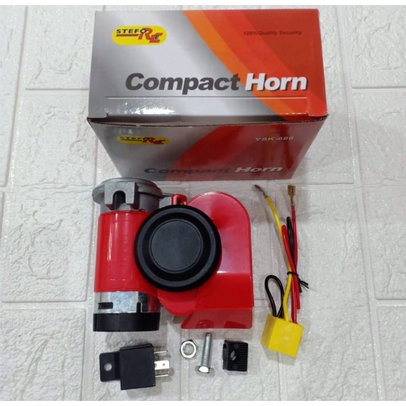 KLAKSON KAPAL COMPACT HORN DUAL TONE STEREO TROMPET ANGIN 12V SET RILEY KOMPLIT UNIVERSAL MOTOR &amp; MOBIL