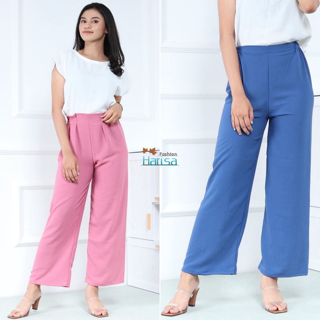 Celana Kulot Wanita Highwaist Pita Crinkle Airflow Premium