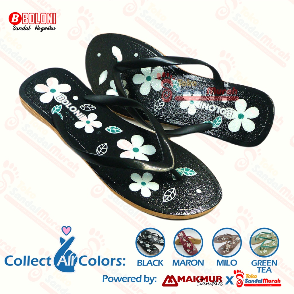 Toko Sendal Murah - Sandal Japit Wanita Uk 37 - 40 / Sandal Japit Motif Bunga /  Sandal Japit Wanita Casual Daily / Sandal Japit Lucu Kekinian [Toko Sendal Murah Boloni Premio Rosa]