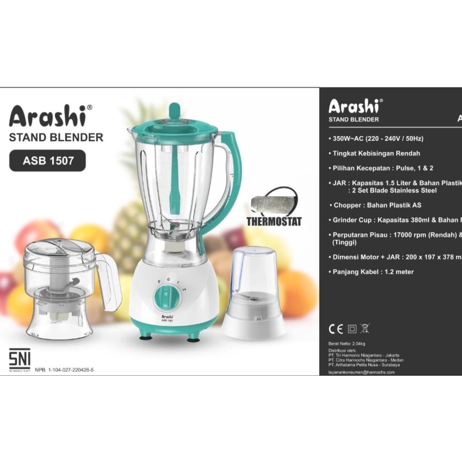 ARASHI Blender Chopper ASB 1507 - Garansi 1 Tahun