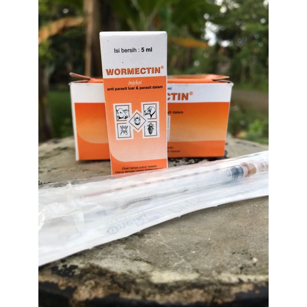 Wormectin 5ml + Spet / Wormectin Obat Scabies Kutu Tungau Caplak Injeksi pada Kucing Kelinci Kambing