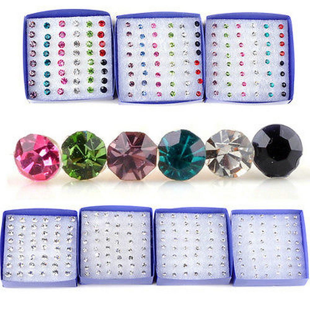 20pasang/set2per3 /4/5MM woman fashion Berlian Imitasi Elegan mini ear stud Earrings Hadiah Perhiasan