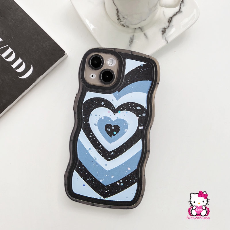 Casing Gradasi Love Heart Bling Stars Untuk Samsung A04s A13 A12 A53 A21s A33 A20 A51 A03 A22 A11 A50 A03s A52 A23 A50s A32 A04 A52s A04E A02s A30s A31 Lembut Tpu Penutup Tepi Bergelombang
