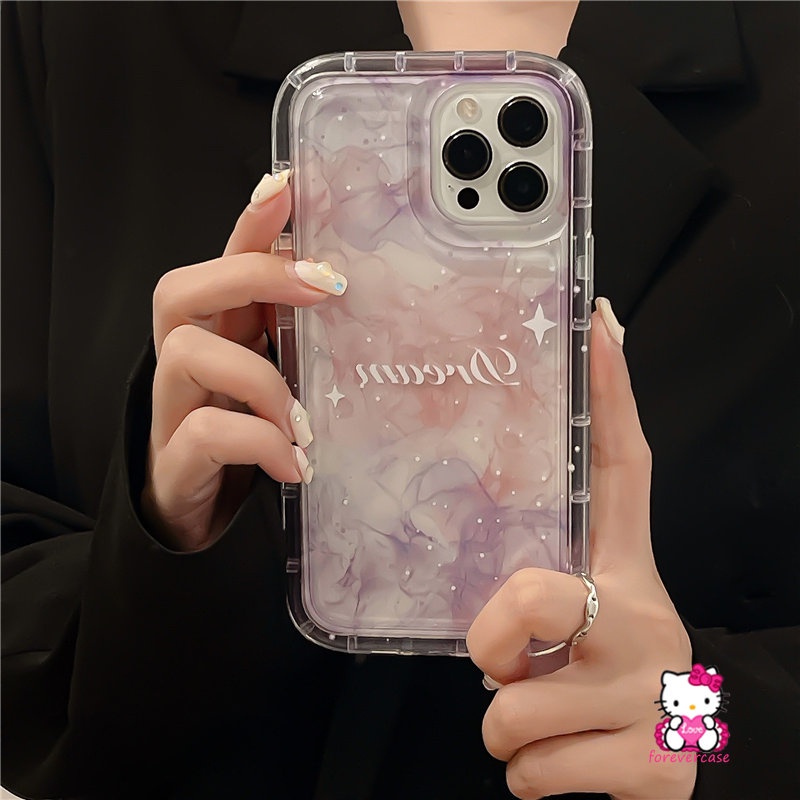 IPHONE Fantasy Starry Sky Case Kompatibel Untuk Iphone11 14 13 12 Pro MAX 7plus XR 7 8 6 6S Plus X XS MAX Airbag Shockproof Gradient Stars Moon Soft TPU Clear Couple Case