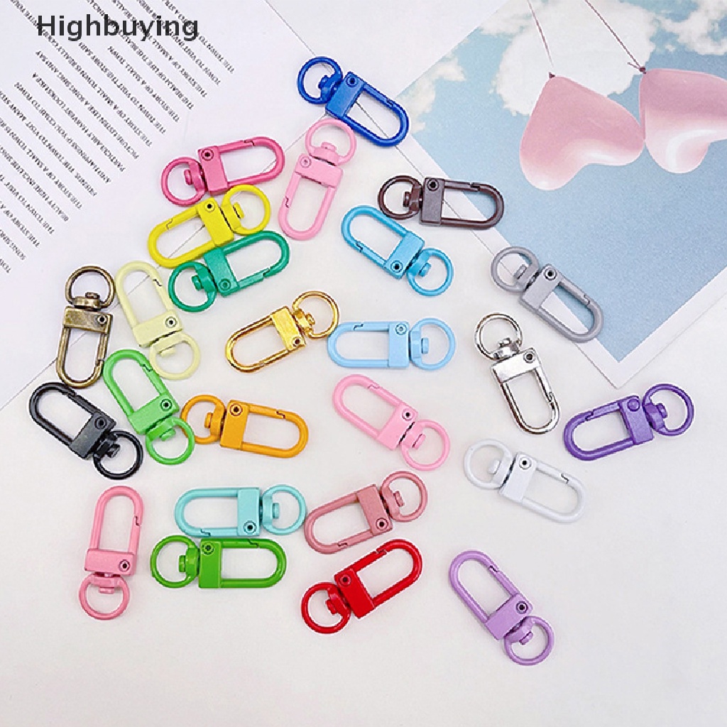 Hbid 5Pcs Lucu Permen Warna Gantungan Kunci Cincin Logam Lobster Clasp Clip Keychain Ring Rotatable Car Keychain DIY Ch Untuk Membuat Perhiasan Aksesoris Glory