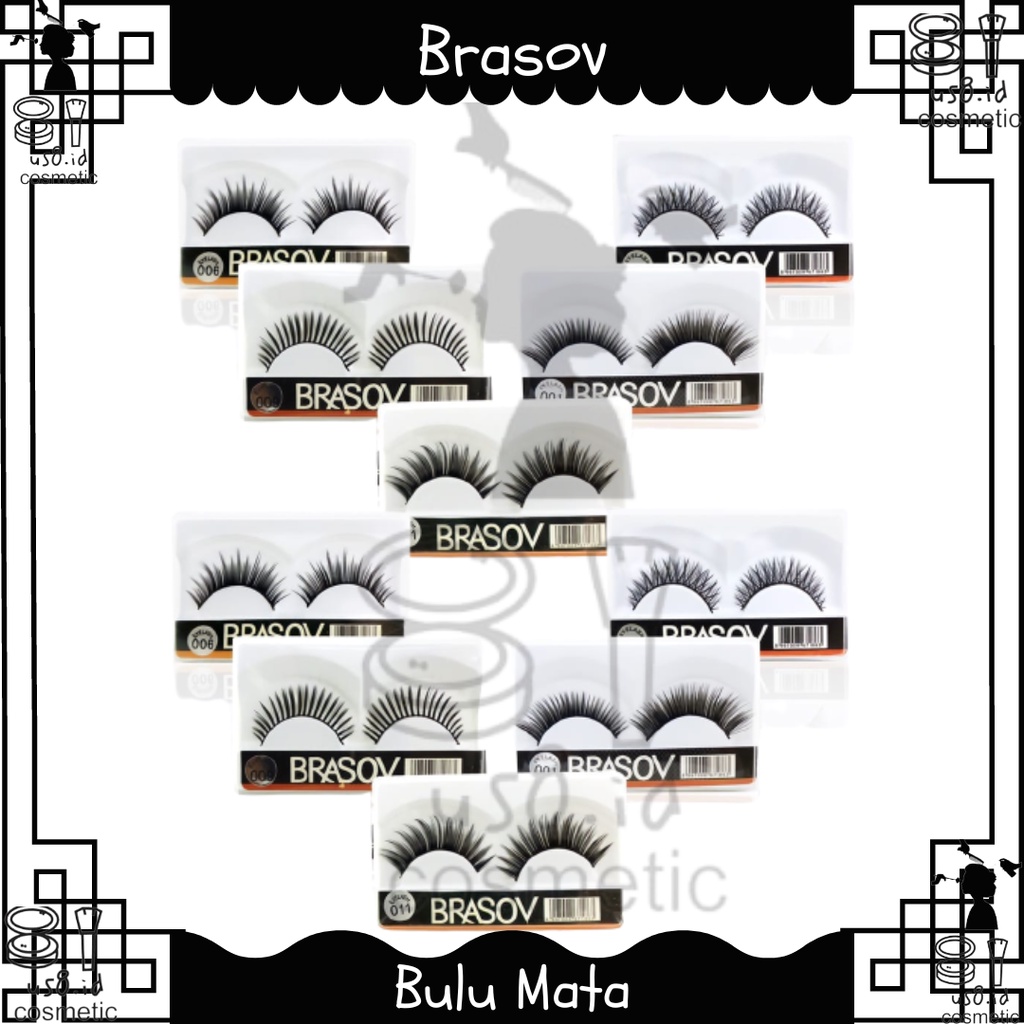 BRASOV Bulu Mata Palsu 10 Pasang Make Up Ekstensi Eyelashes Full Strip Lashes Set XX-CT