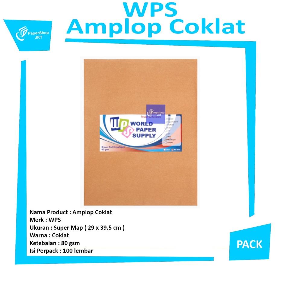 

12.12 Flash Sale WPS - Amplop Coklat Ukuran Super Map Non Seal -Pack grosir