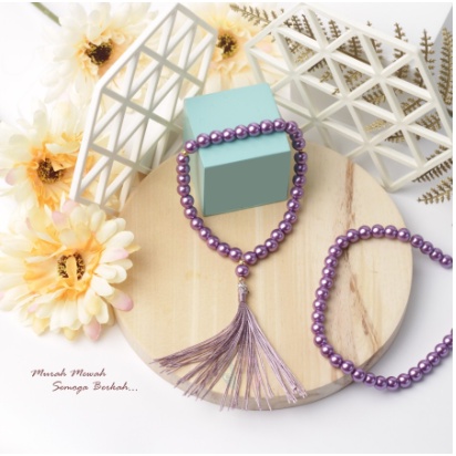 Tasbih Gelang Cantik 33 Butir Mutiara Sintetis + Rumbai