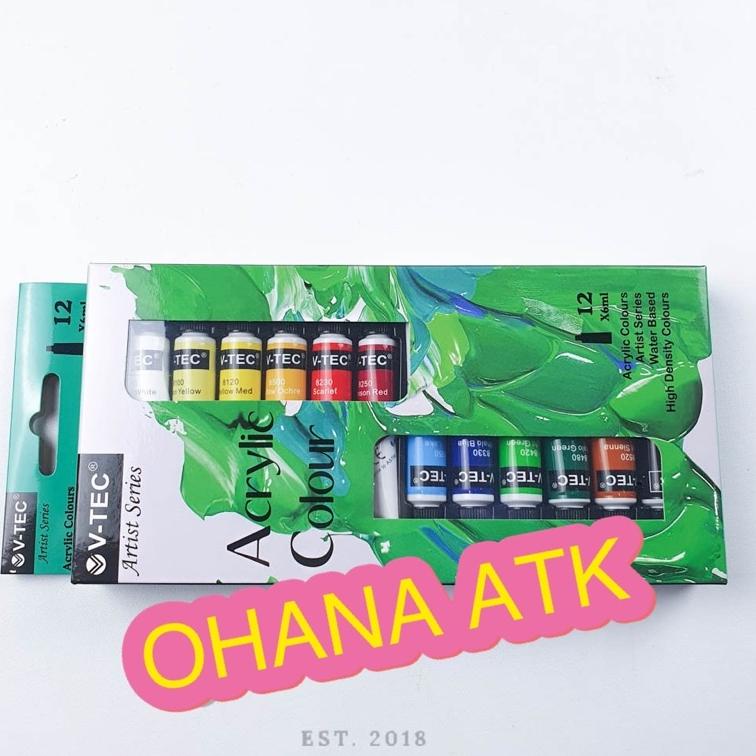 

S36 Acrylic V-tec 12 Warna Cat Akrilik Vtec TERBARU と