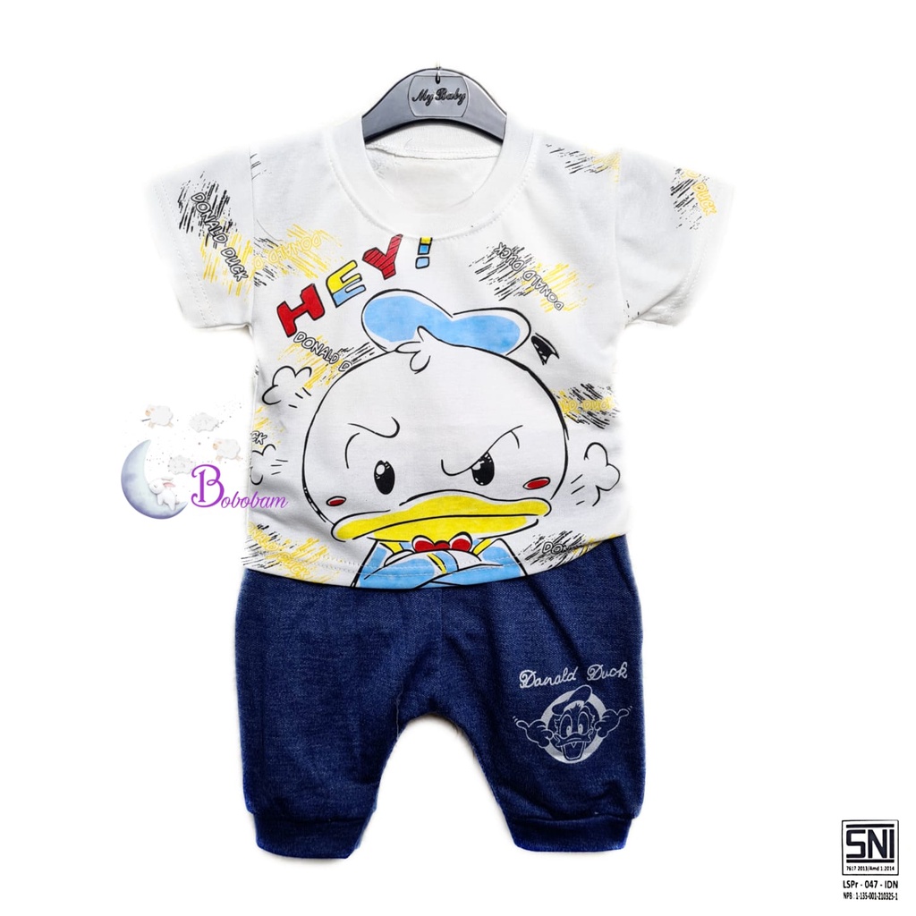 BOBOBAM BAJU BAYI LAKI LAKI SETELAN ANAK COWO LUCU STELAN COWOK 6 12 BULAN KEREN TRENDY KEKINIAN D0N4LD