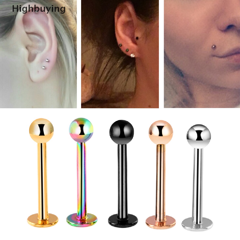 Hbid 10Pcs/Set Surgical Steel Ball Stud Ear Bar Bibir Hidung Bar Tubuh Jewellery Glory