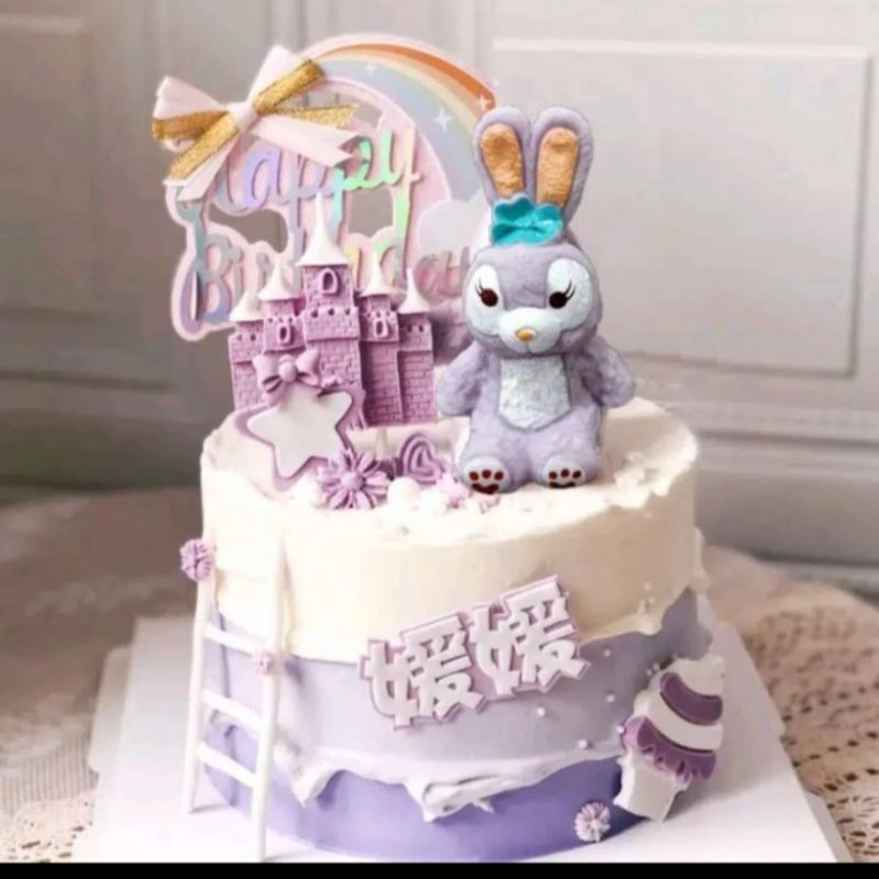 Topper StellaLou kelinci,mainan rabit,Hiasan kue StellaLou Bunny