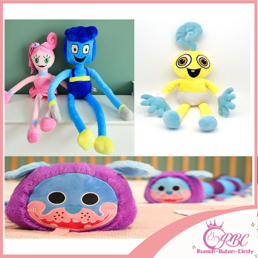 Poppy Playtime Bantal IBU KAKI PANJANG Boneka Mewah Kawaii Kartun Huggy Wuggy Mainan Mewah Waktu Bermain Dekorasi Kamar Boneka Hadiah