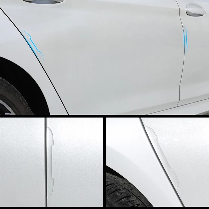 4pcs Strip Anti-Tabrakan Transparan/Kaca Spion Pinggiran Pintu Anti Gores/Sudut Pintu Otomatis Anti-Tabrakan Self Adhesive Stiker Mobil