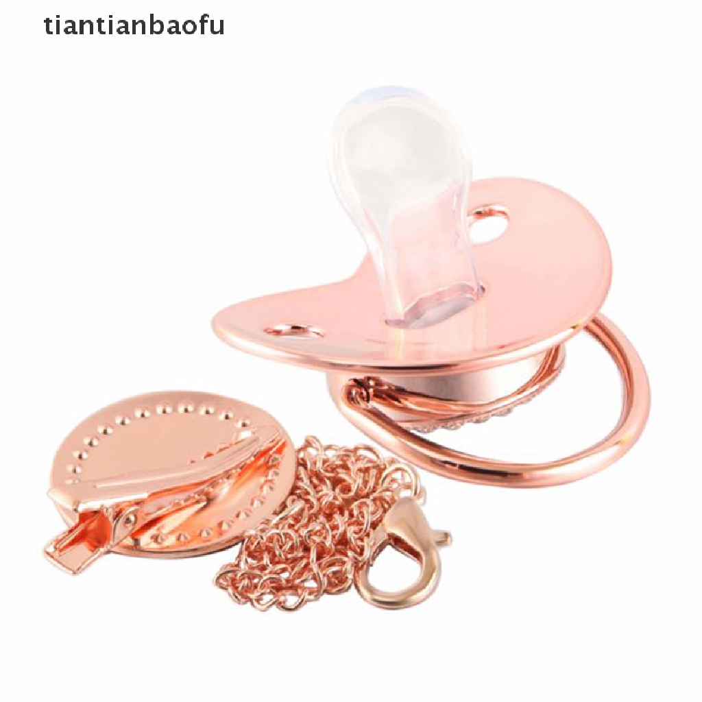 [tiantianbaofu] Rantai Klip Dot Bayi Baru Lahir Rose Gold Bling Silicone Baby Bayi Dot Butik