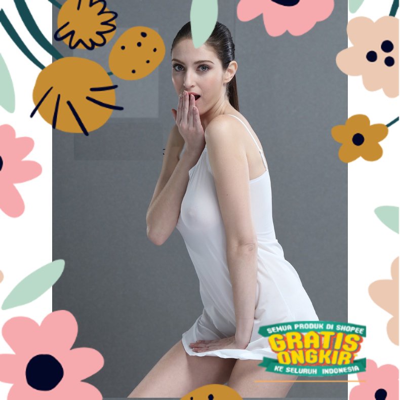 DRESS WANITA TANKTOP JUMBO TERBARU / cream krim