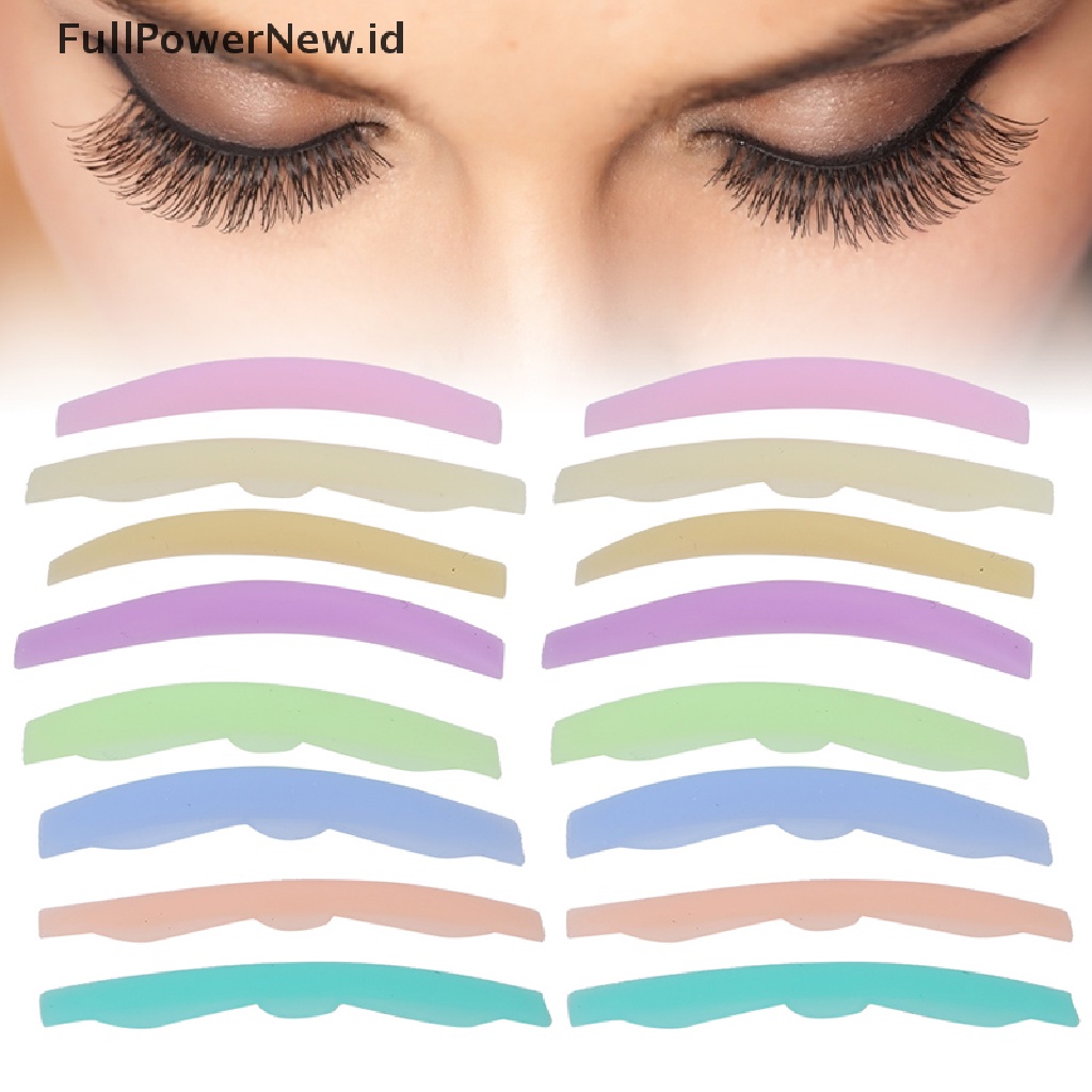 Power 8pasang Silicone Eyelash Perming Pad Lashes Curler Batang Lashes Lift Shield Alat ID