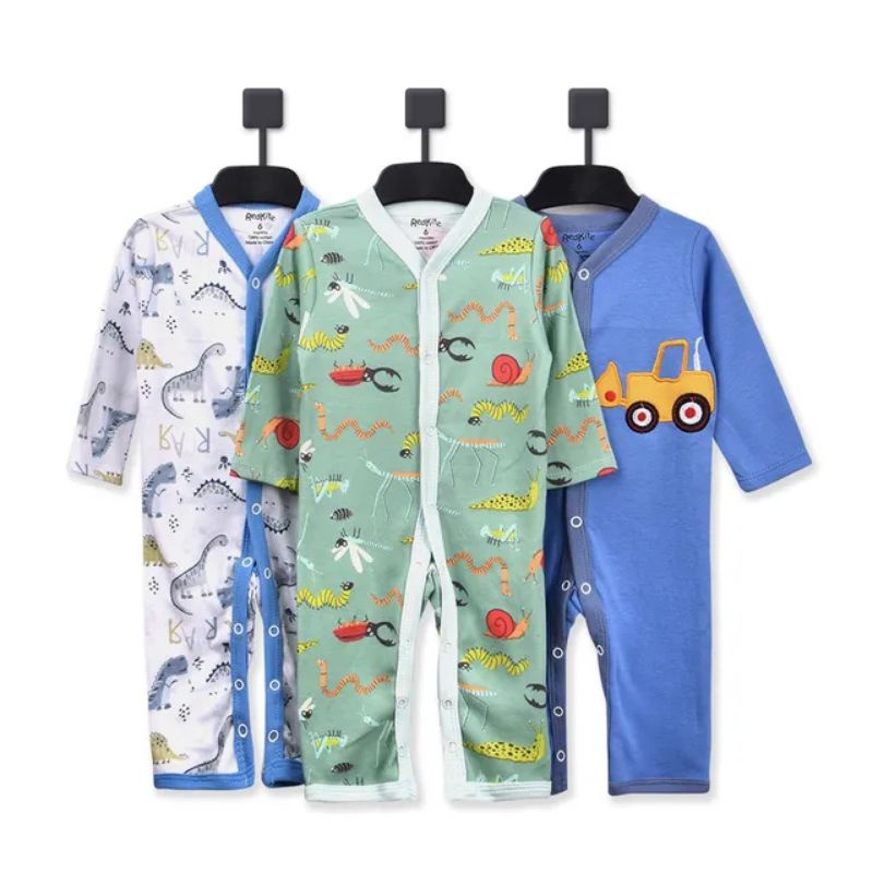 [Premium] Sleepsuit Bayi Buka Kaki Kancing Snap isi 3pc P076