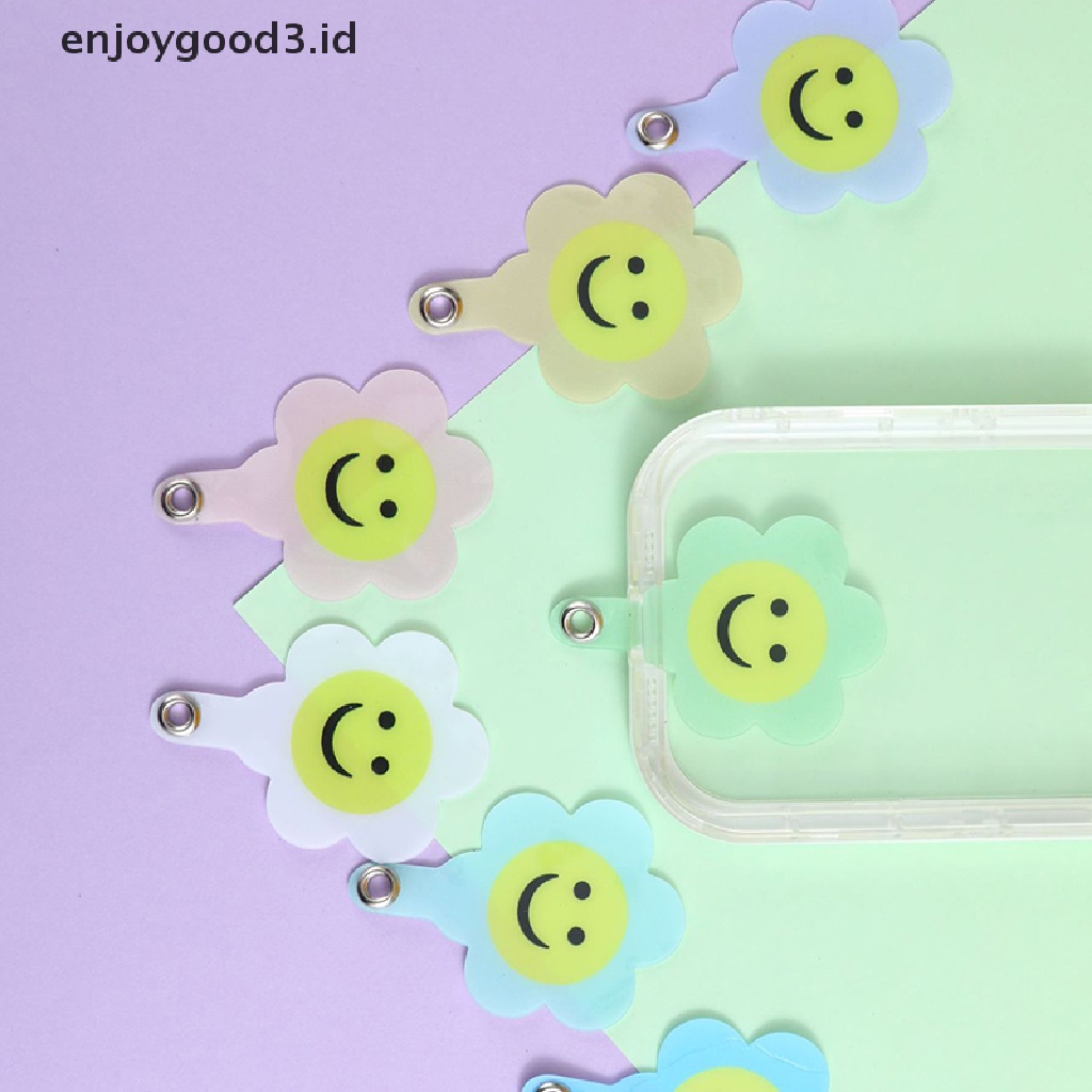 【 Rready Stock 】 Universal Mobile Phone Cute Smiley Face Fixed Connection Gasket Mobile Phone Lanyard Card Gasket Phone Hanging Cord Accessories （ ID ）