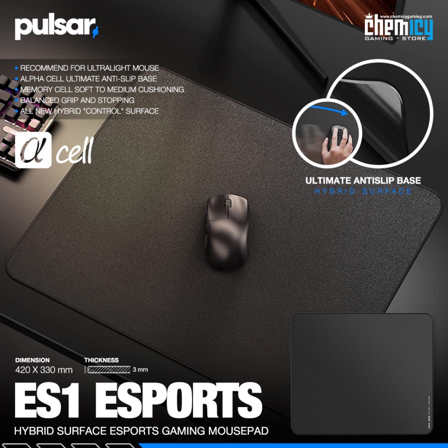 Pulsar ES1 Black eSports Gaming Mousepad