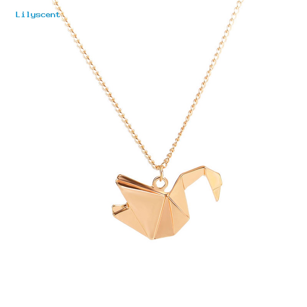 [LS] Fashion Wanita Origami Swan Pigeon Crane Panjang Klavikula Rantai Kalung Perhiasan