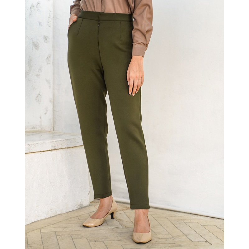 Celana Wanita Highwaist Monic Basic Pants Street Anti Kusut Dan Anti Begah Celana Kantor/Kerja Wanita Size Standar-Super Jumbo