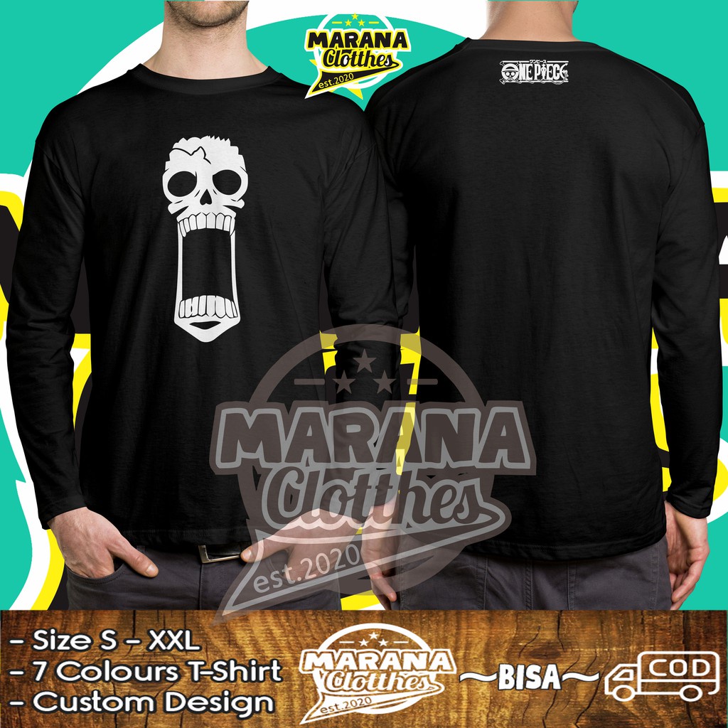 Kaos Baju Anime One Piece Brook Lengan Panjang Baju anime