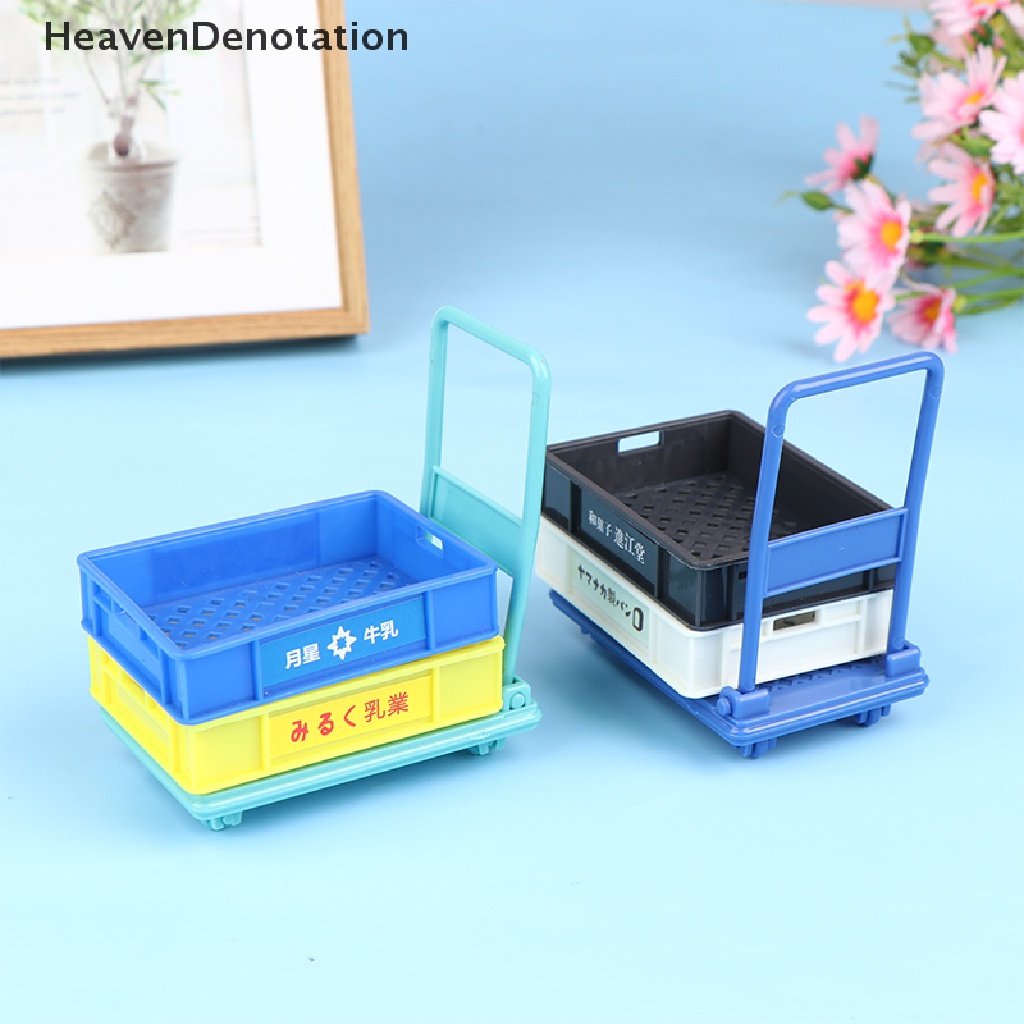 [HeavenDenotation] 1per12rumah Boneka Handcart Belanja Aksesori Gerobak Supermarket Model Handcart HDV