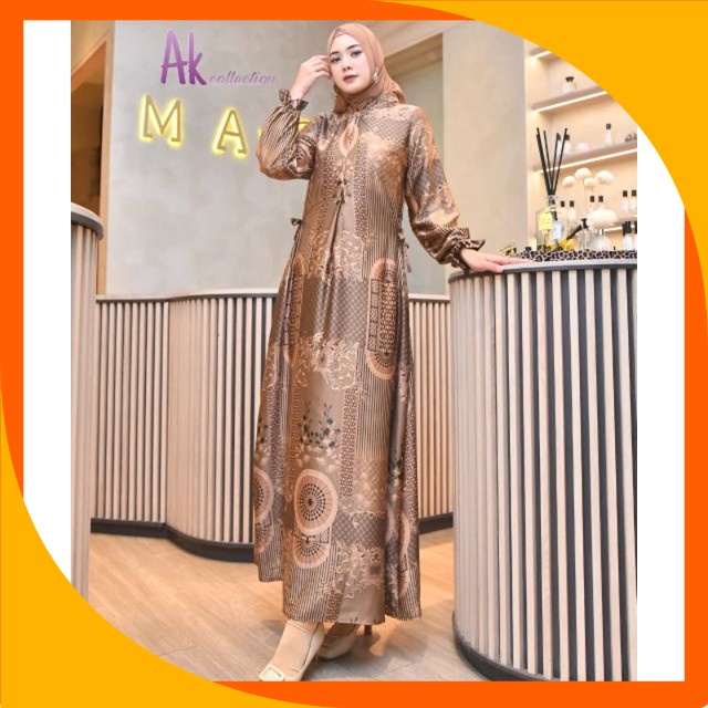 Dress Gamis Sultan Maxmara silky Baju Wanita Dress Wanita Gamis Wanita