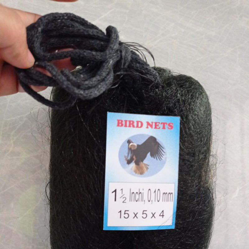 Jaring burung kecil siap pakai ada 4 kantong tali Pukat burung kecil jaring burung emprit hitam murah jaring burung kutilang