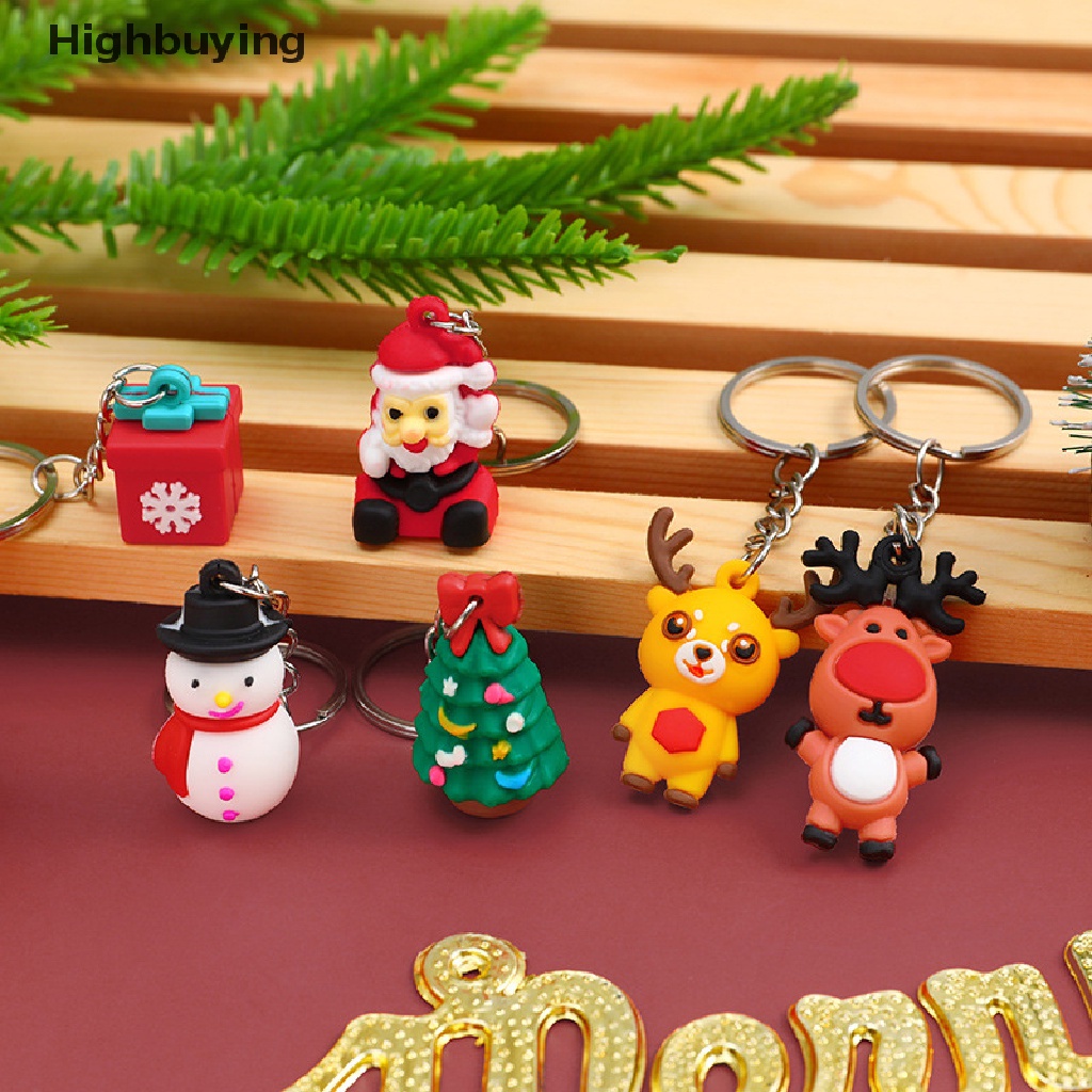 Hbid Baru Gantungan Kunci Kreatif Liontin Kartun Santa Claus Elk Snowman Keychain 3D Boneka Gantungan Kunci Tahun Baru Dekorasi Fashion Xmas Key Ring Glory