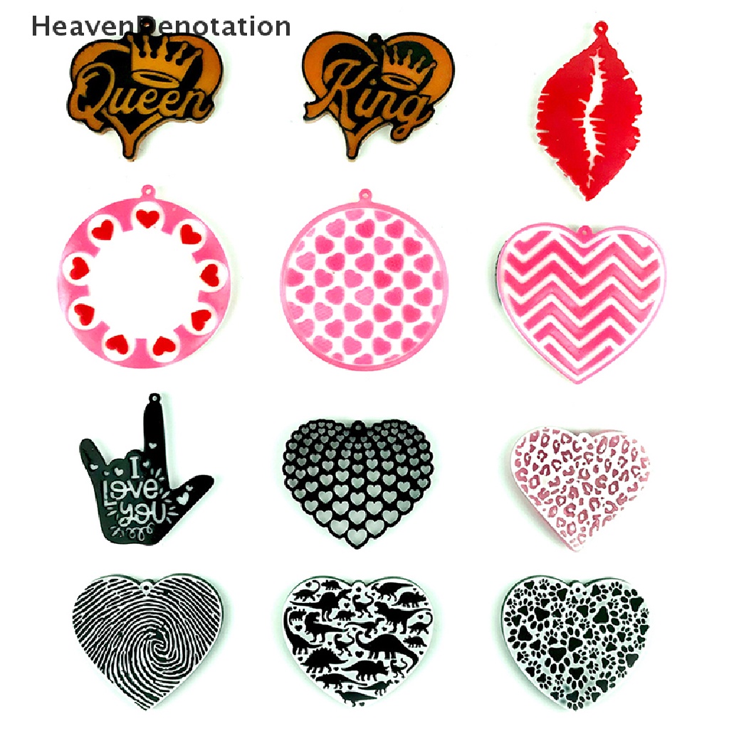 [HeavenDenotation] Diy Kristal Epoxy Resin Cetakan Gantungan Kunci Valene's Silicone Mold Heart Keychain Mould DIY Keychain Tag Perhiasan DIY Membuat HDV