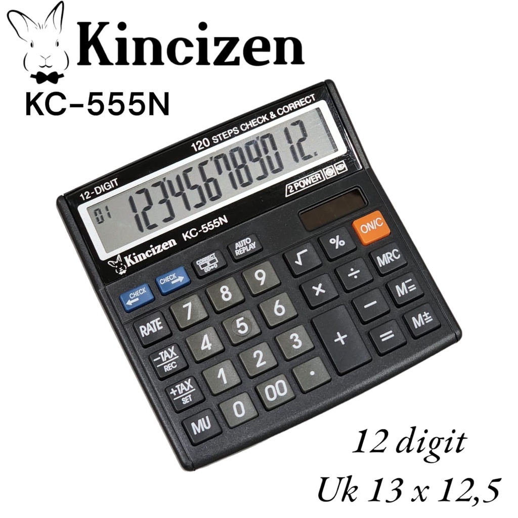 

KALKULATOR KINCIZEN KC-555N HITAM | KALKULATOR 12 DIGIT CT 555N CITIZEN CT-555N