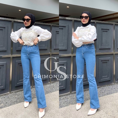 GS-Celana Jeans Highwaist Cutbray Sonia -Jeans Cutbray Terbaru-Best seller