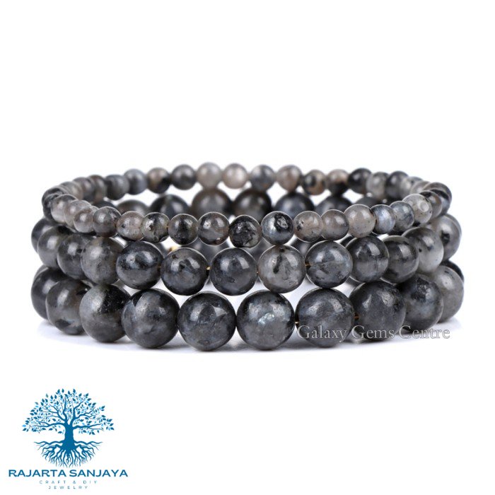 Gelang Labradorite Labrador Gray Black Natural