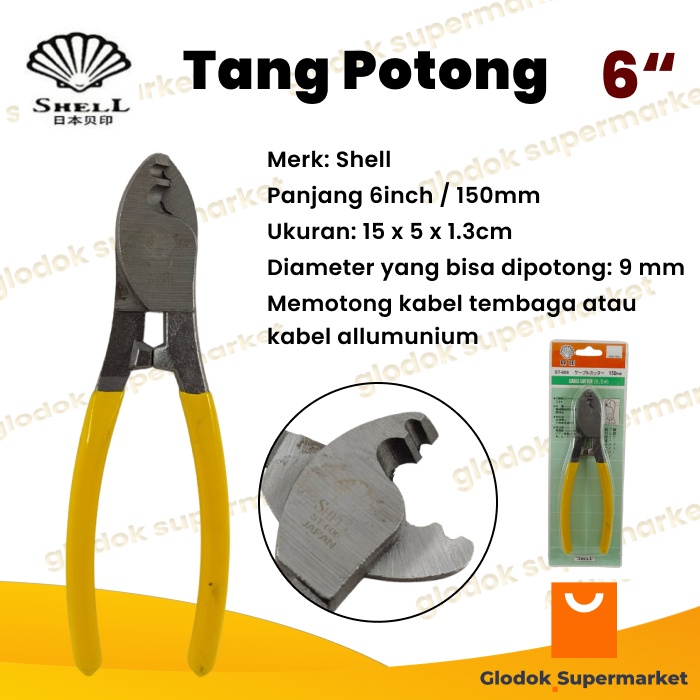 Tang Potong Kabel 6 inch Cable Cutter Deli ST606 150mm