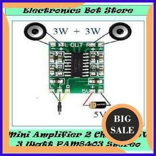 tools n parts Module Mini Amplifier 2 Channel 3 Watt 5V PAM8403 Pengeras Suara Sound 1F3B2