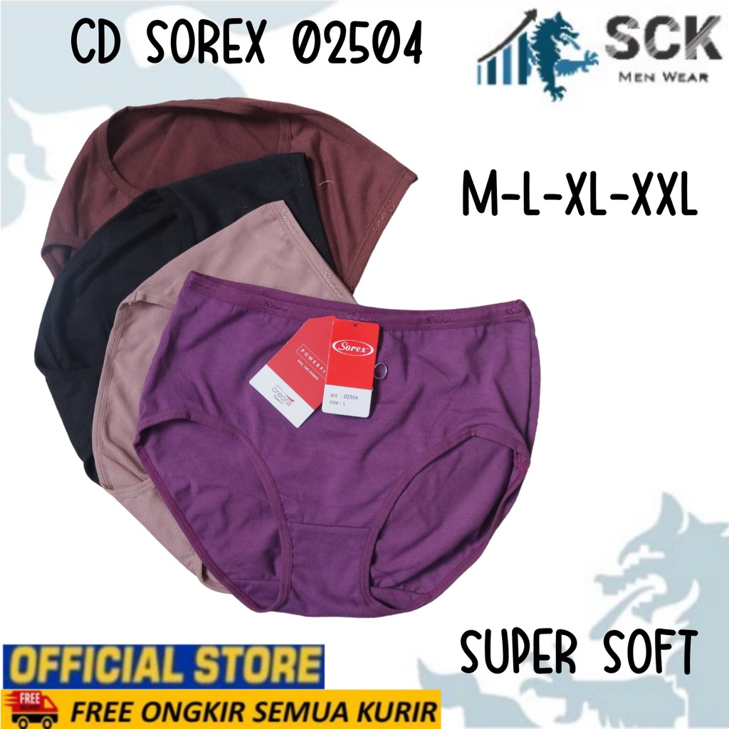 CD SOREX 02504 Size L-XXL / CELANA DALAM PEREMPUAN Model MID WAIST / Pakaian Dalam Wanita - sckmenwear GROSIR