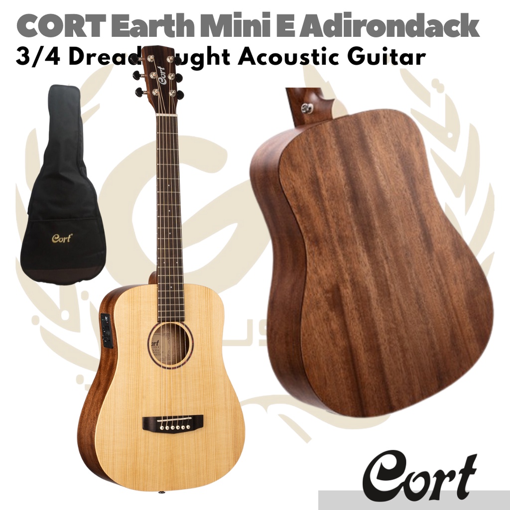 CORT Earth Mini E Adirondack Acoustic Electric Guitar | Gitar Akustik